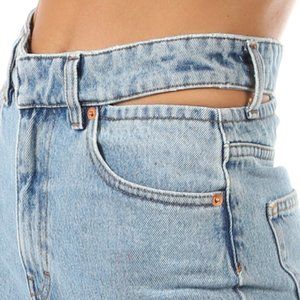 Iro | Light Blue Hight Waisted Denim Cut Out Touro Jeans In Cyan Size 29